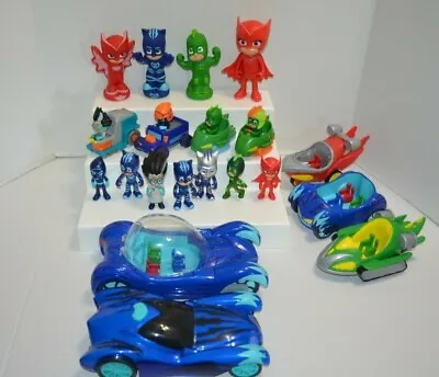 Just Play PJ MASK Huge LOT Cat Car Figures Poseable Owlette Catboy Deluxe Romeo • $38.99