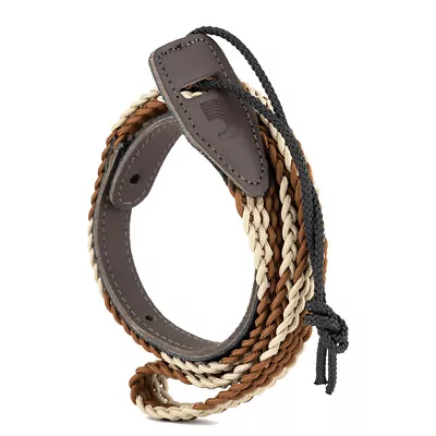 Planet Waves 10MB00 Braided Fabric Mandolin Strap Leather Ends Brown / Cream • $25.95