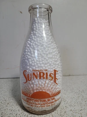 $95 • Buy Sunrise Tinsley's Creamery Milk Bottle Huntington W VA Rare West Virginia Dairy