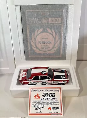 $1125 • Buy Biante 1:18 Bathurst Winner 1972 Brock LJ XU-1 Torana 28C & Trophy Plaque Signed