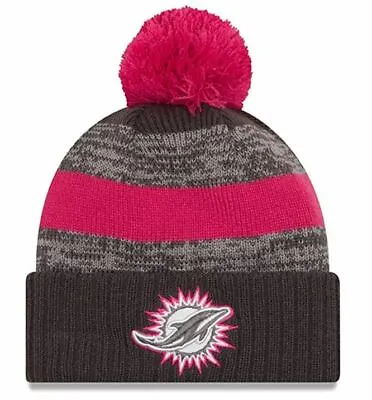 New Era Miami Dolphins Crucial Catch Knit Beanie Hat Cap - Pink • $18.74