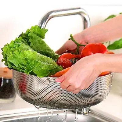 Stainless Steel Fine Mesh Strainer Colander Rice Vegetable Sieve B 19.5cm • £11.59