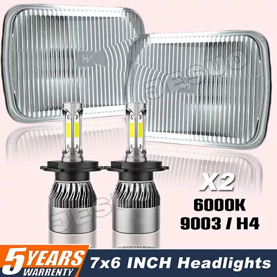 Fits F150 F250 E-150 Econoline E-250 E-350 Super Duty 5x7 7x6 Inch LED Headlight • $86.40