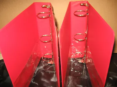 LIQUIDATION SALE- Lot Of 2 Red Clearview Binders 3 Ring 2 Inch Capacity • $24.69