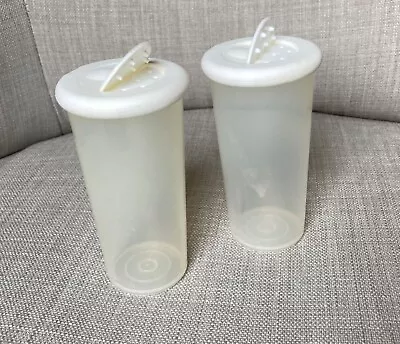 Tupperware Vintage One Touch Salt & Pepper Shakers  Gently Used  Great Condition • $14.06