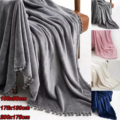 Large Fleece Blanket Sofa Bed Throw Light Weight Soft Fur Mink Double King Size • $27.09