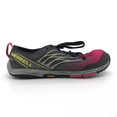 Merrell Womens Ascend Glove Running Shoes Gray Pink 1349397 Lace Up Knit 9M • $23.99