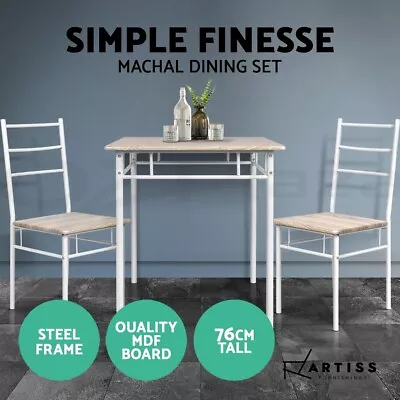 $131.95 • Buy Artiss Dining Table And Chairs Dining Set Retro Industrial Wooden Desk Metal Oak