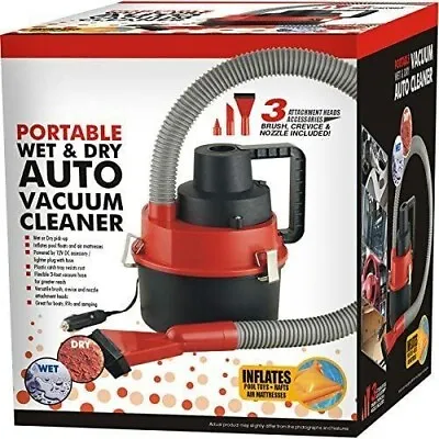 12v Wet Dry Vacuum Cleaner Car Van Caravan Boat Floor Air Pump Inflator For Toys • £15.99