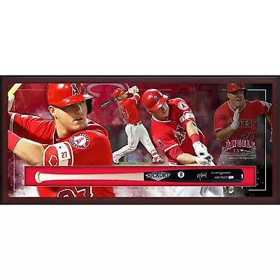 Mike Trout Los Angeles Angels Framed Signed Game Model Bat Collage Shadowbox • $1439.99