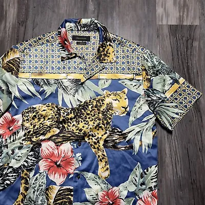 Urban Outfitters Men’s Shirt S Collar Multi Color Animal Leopard Floral Print • $30