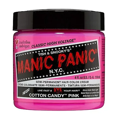 Manic Panic NYC Cotton Candy Pink Semi Permanent Hair Color Cream 118ml • £10.39