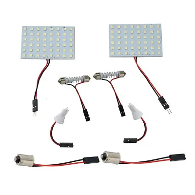 12V 48 SMD 5050 Interior LED Light Panel T10 Festoon Dome BA9S 2pcs Car White • $11.02