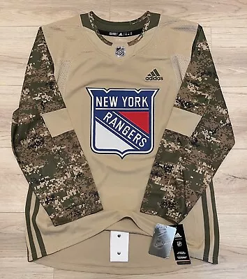 NEW Authentic Adidas New York Rangers Military Appreciation Camo Jersey Size 44 • $179.99