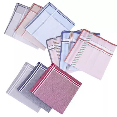  12 Pcs Silk Handkerchief Pocket Squares For Men Absorb Sweat • £15.65