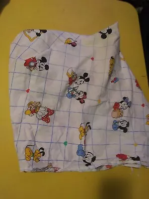 Vintage Dundee Disney Babies Fitted Crib Sheet Mickey Minnie Mouse Pluto 1980's • $22