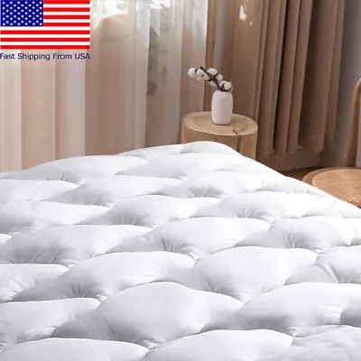 Queen Size Mattress Pad Cover Cooling Foam Pillow Top Topper Thick Luxury Bed Pa • $42.82