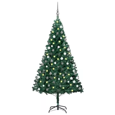 VidaXL Artificial Christmas Tree With LEDs&Ball Set Green 150 Cm PVC • $100.86