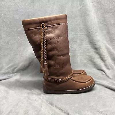 Manitoba Mukluks Womens 6 Brown Leather Fleece Lined Gatherer Mid Boots • $95