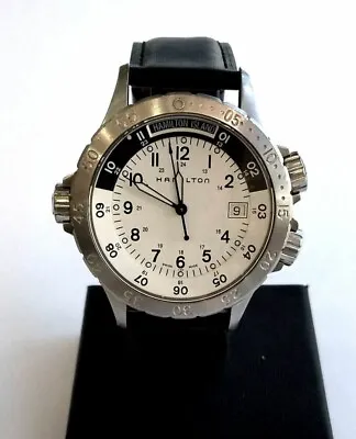 Hamilton Khaki Quartz H745510 Men's Watch 1 21/32in Vintage World Timer Wrist • $458