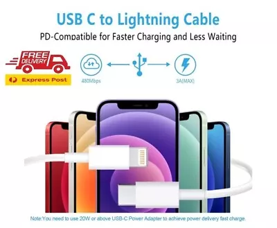 $16.99 • Buy FREE NEXT DAY DELIVERY USB C To Lightning Cable 3Pack 6FT [Apple Mfi Certified]