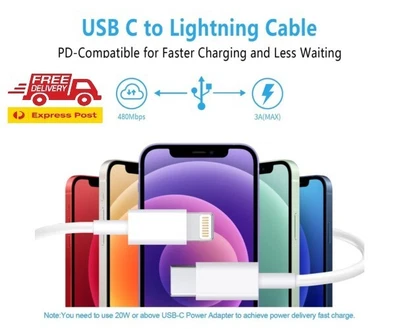 $16.99 • Buy FREE NEXT DAY DELIVERY USB C To Lightning Cable 3Pack 6FT [Apple Mfi Certified]
