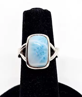 Sterling Silver Marahlago Larimar Ring Size 7 Excellent Quality Hallmarked • $75