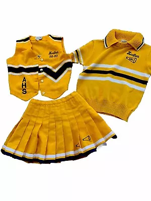 3 Pc Vintage Cheerleading Uniform AHS 88-89 Heather Anaheim High 34b/27-29w • $49