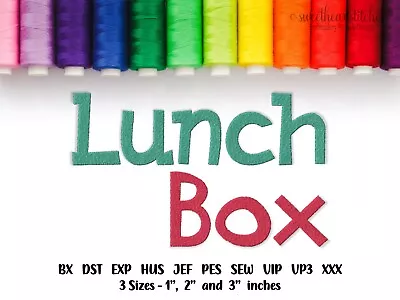 Lunch Box Machine Embroidery Font BX Ready Embroidery Download USB CD • $4.95