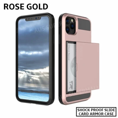 $6.80 • Buy IPhone 12 Pro Max Mini 11 X XR XS 8 7 6 5 SE S Plus Slide Armor Case Card Holder