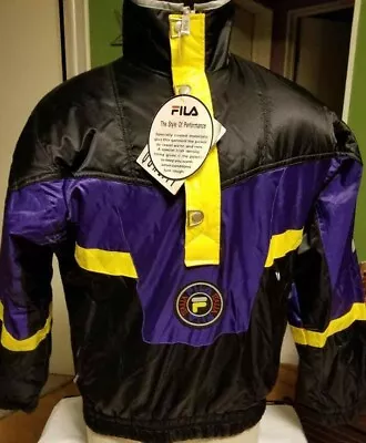 Vtg New Old Stock NWT 90s Hip Hop Fila Italia Reflective Spell Out Jacket Sz S  • $59.95