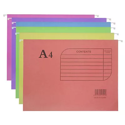£10.90 • Buy A4 Hanging Suspension Files 30mm Capacity Tabs & Inserts Filing Cabinet Folders