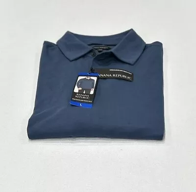 Banana Republic Men’s Long Sleeve Luxe Touch Polo Shirt Blue Size L • $26.95