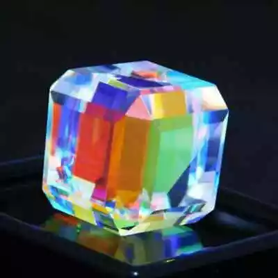 110+ Ct Natural Mystic Topaz Rainbow Color Cube  Cut Certified Gemstone • $17.94