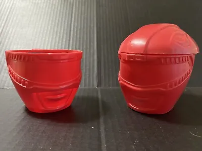 Mighty Morphin Power Rangers 2 Red Bowl/ Cup  1 Lid 1994 Saban Quaker Oats Co • $11