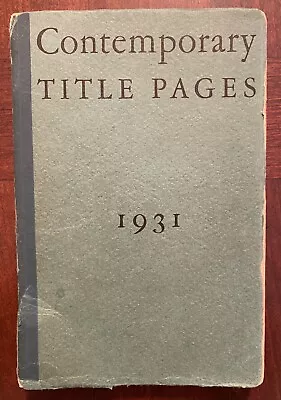 Publishing & Typography History: Contemporary Title Pages 1931 • $22