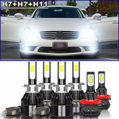 For Mercedes-Benz CLS550 2007 2008 2009-2011 6x LED Headlight+Fog Light Bulbs • $35.99