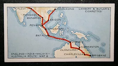 IMPERIAL AIRWAYS  Asia & Australia Route Map  Vintage 1936 Card  CD18 • £4.99