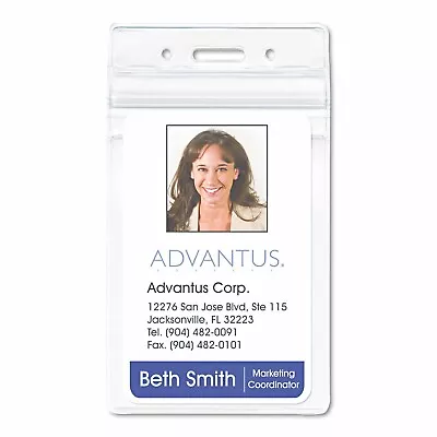 Advantus Resealable ID Badge Holder Vertical 2 5/8 X 3 3/4 Clear 50/Pack 75524 • $13.49