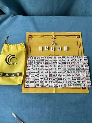 KYU MAHJONG - 145 Tiles And Rubber Mat - With Bag IMMACULATE • £28