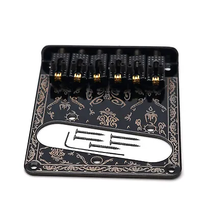 Black Retro For Fender Telecaster Electric Guitar Bridge 6-Saddles Control Plate • $28.31