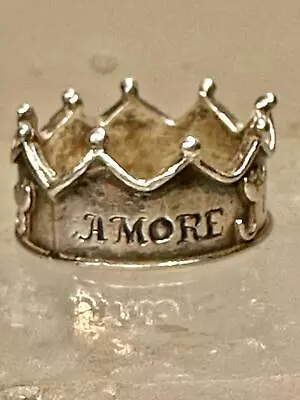 Amore Passione Musica Ring Crown Love Music Band Size 6.25 Sterling Silver Women • $59