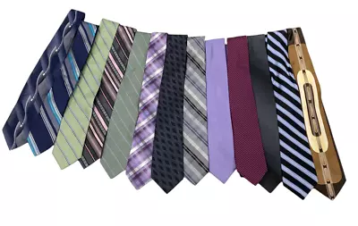 Neck Tie Men's LOT OF 13 RANDOM Mystery Striped Plaid Solid Classic Ties • $9.99