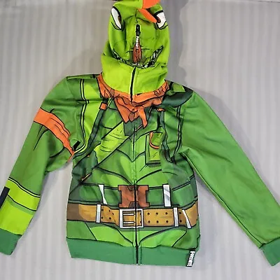 Fortnite Boys' Hoodie Medium Green Costume Jacket With Full Zip Face Mask Rex • $17.99