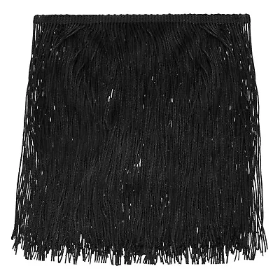 10 Yards 8 Inch Chainette Fringe Trim Tassel Sewing Trim For Clothes Black • £17.51