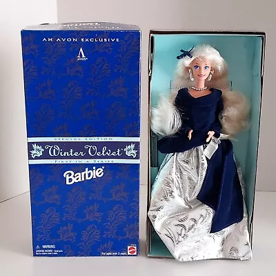 Special Edition Avon Winter Velvet Barbie 1995 Mattel Still Attached To Box • $14.95