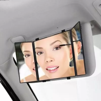 Zone Tech Car Folding Visor Vanity Mirror Makeup Travel Cosmetic Tri-Fold Mirror • $10.99