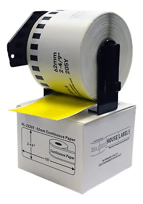 $84.99 • Buy Non-OEM Fits BROTHER DK-2205 YELLOW Labels - (15) Rolls Of 100' + (2) FRAMES