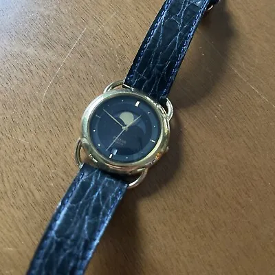 SEIKO Pulsar Galileo Moonphase Men's Watch Rare Crescent Vintage Lunar Gold Uni • $125