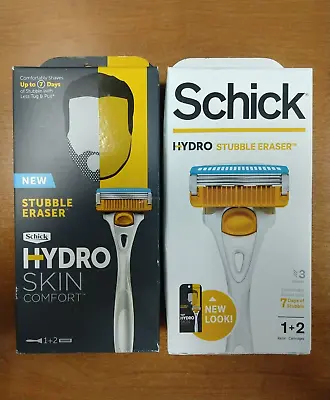 2 Pk: Schick HYDRO SKIN Stubble Eraser Razors 1 Handle/2 Cartridges Ea. 2B • $11.99